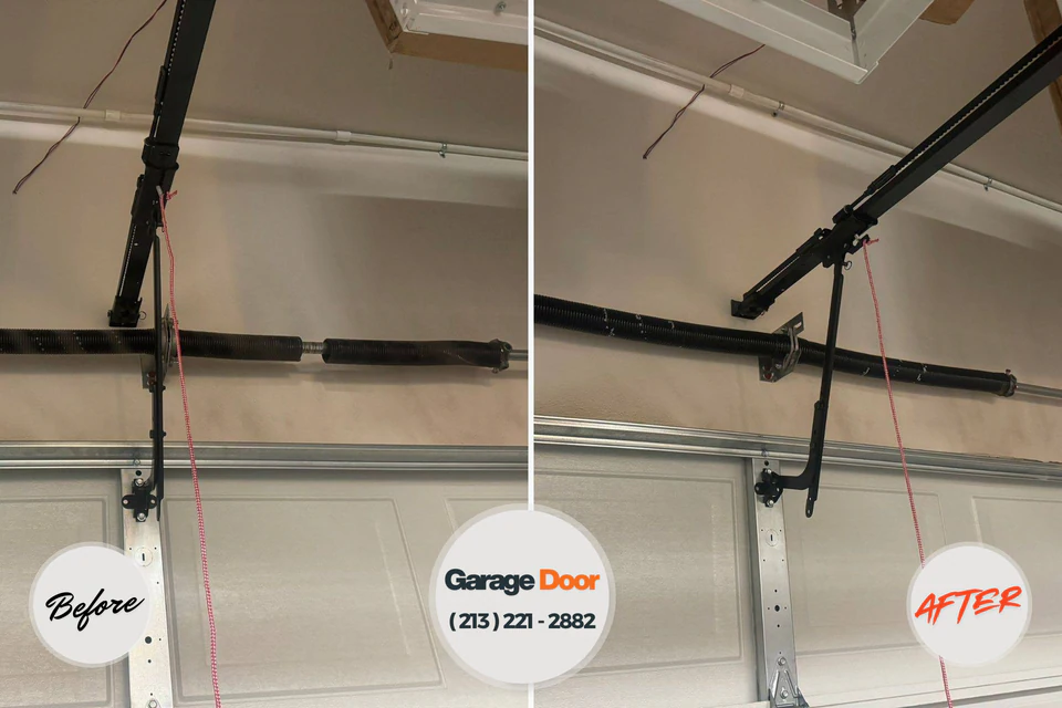 Before and after: garage door repair Wittenberg, WI